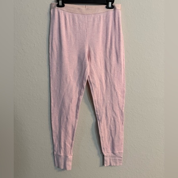 Victoria's Secret Pants - Victoria's Secret Light Pink Henley Logo Band Knit Leggings